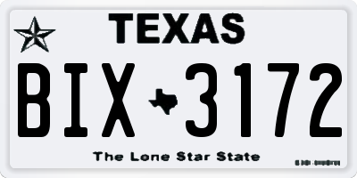 TX license plate BIX3172