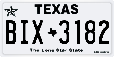 TX license plate BIX3182