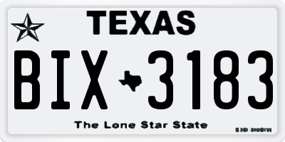 TX license plate BIX3183