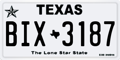 TX license plate BIX3187
