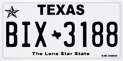 TX license plate BIX3188