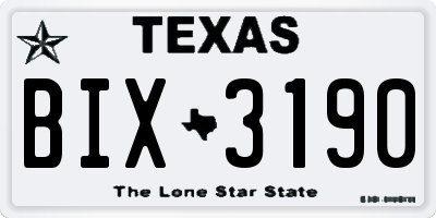 TX license plate BIX3190
