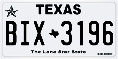 TX license plate BIX3196