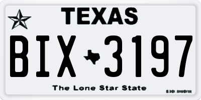 TX license plate BIX3197