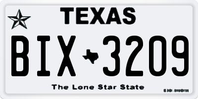 TX license plate BIX3209