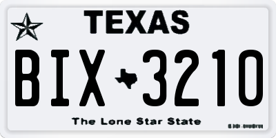 TX license plate BIX3210