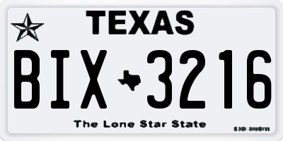 TX license plate BIX3216