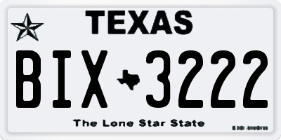TX license plate BIX3222