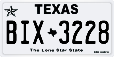 TX license plate BIX3228