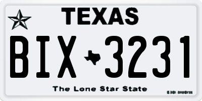 TX license plate BIX3231