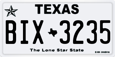 TX license plate BIX3235