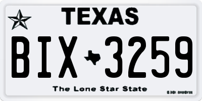 TX license plate BIX3259
