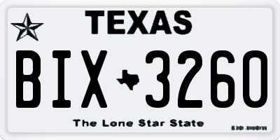 TX license plate BIX3260