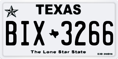 TX license plate BIX3266