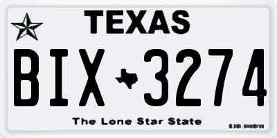 TX license plate BIX3274