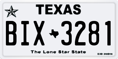TX license plate BIX3281