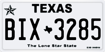 TX license plate BIX3285
