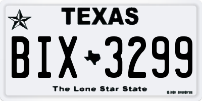 TX license plate BIX3299