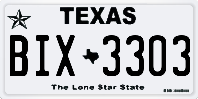 TX license plate BIX3303