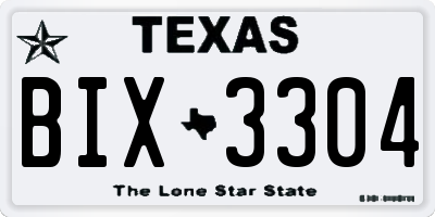 TX license plate BIX3304