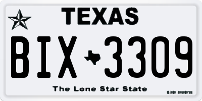 TX license plate BIX3309