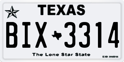 TX license plate BIX3314