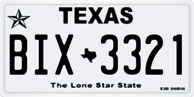 TX license plate BIX3321
