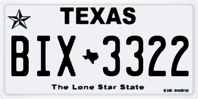 TX license plate BIX3322