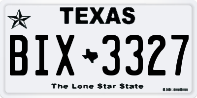 TX license plate BIX3327
