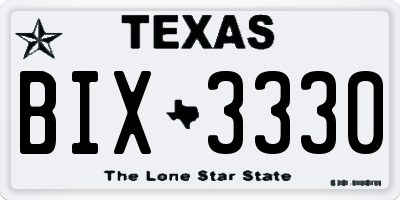 TX license plate BIX3330