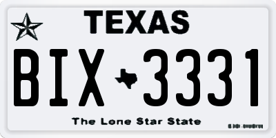 TX license plate BIX3331