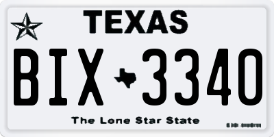 TX license plate BIX3340