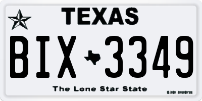 TX license plate BIX3349