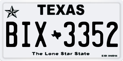 TX license plate BIX3352