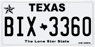 TX license plate BIX3360
