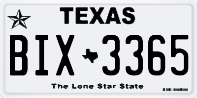 TX license plate BIX3365