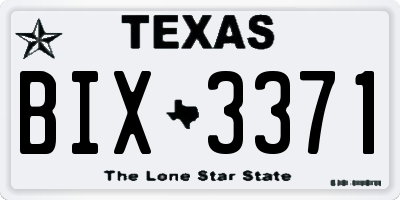 TX license plate BIX3371