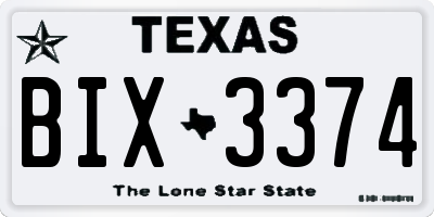TX license plate BIX3374