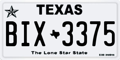 TX license plate BIX3375