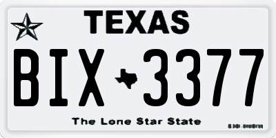 TX license plate BIX3377
