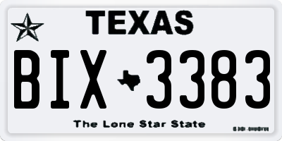 TX license plate BIX3383