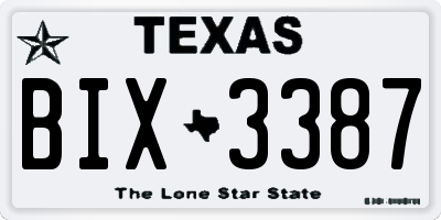 TX license plate BIX3387