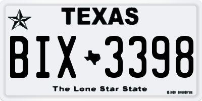 TX license plate BIX3398