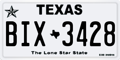 TX license plate BIX3428
