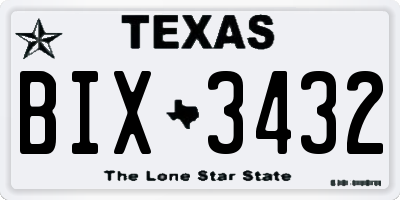 TX license plate BIX3432