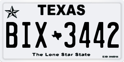 TX license plate BIX3442