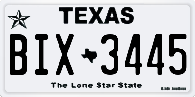 TX license plate BIX3445
