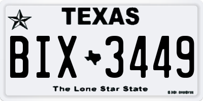 TX license plate BIX3449