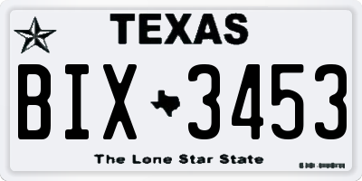 TX license plate BIX3453