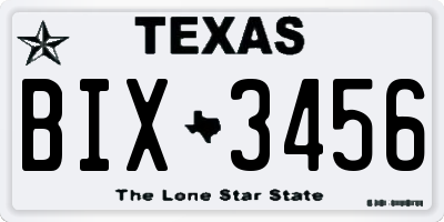 TX license plate BIX3456